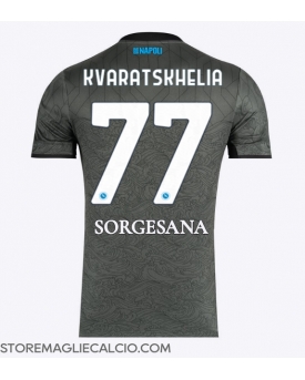 SSC Napoli Khvicha Kvaratskhelia #77 Maglia Gara Terza Repliche 2024-25 Maniche Corte